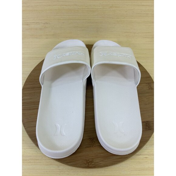 Hurley White Logo Sandal Slides Mens Size 12 - Picture 5 of 7